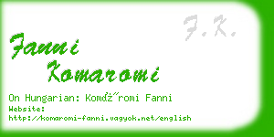 fanni komaromi business card